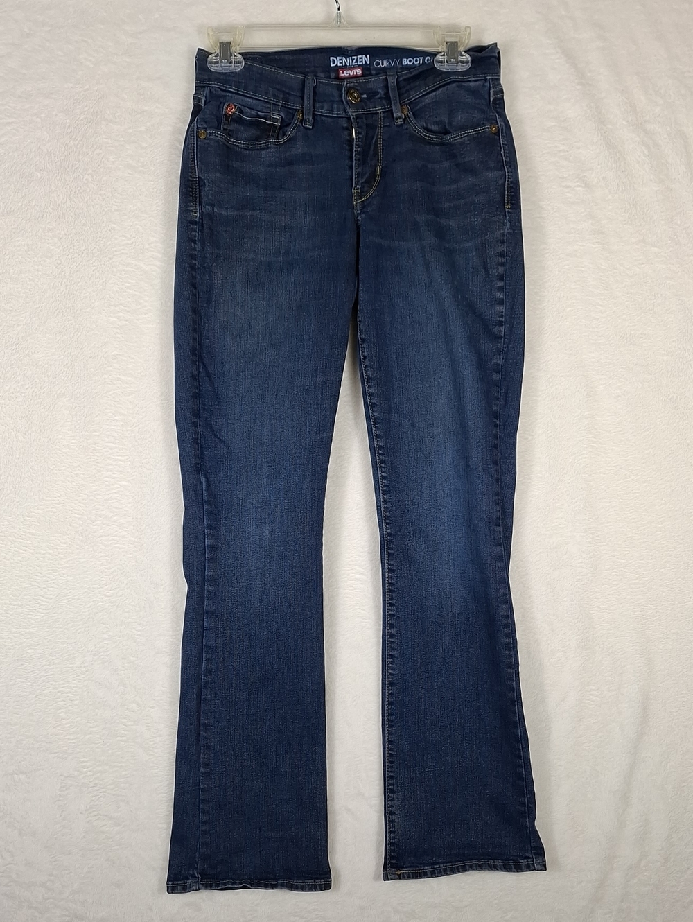 Levi's Womens Denizen 5 Pocket Curvy Dark Indigo Bootcut Jeans, Sz 4M 27W X 32L